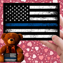 Load image into Gallery viewer, Blue Lives Matter Teddy Bear with Message Card, PRICE INCLUDES FREE SHIPPING
