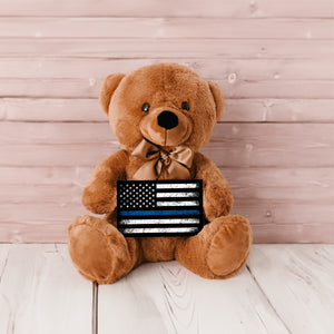 Blue Lives Matter Teddy Bear with Message Card, PRICE INCLUDES FREE SHIPPING