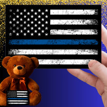 Load image into Gallery viewer, Blue Lives Matter Teddy Bear with Message Card, PRICE INCLUDES FREE SHIPPING