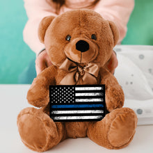 Load image into Gallery viewer, Blue Lives Matter Teddy Bear with Message Card, PRICE INCLUDES FREE SHIPPING