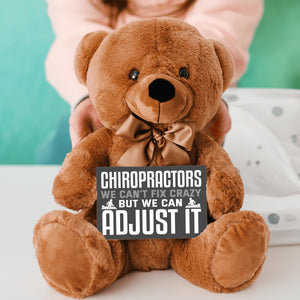 Chiropractors Can't Fix Stupid Teddy Bear with Message Card, PRICE INCLUDES FREE SHIPPING