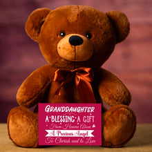 Load image into Gallery viewer, Granddaughter a Blessing Teddy Bear with Message Card, PRICE INCLUDES FREE SHIPPING