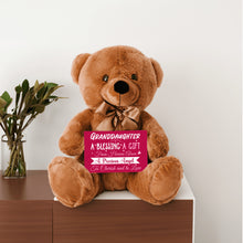 Load image into Gallery viewer, Granddaughter a Blessing Teddy Bear with Message Card, PRICE INCLUDES FREE SHIPPING