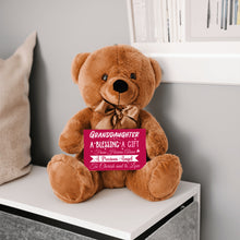 Load image into Gallery viewer, Granddaughter a Blessing Teddy Bear with Message Card, PRICE INCLUDES FREE SHIPPING