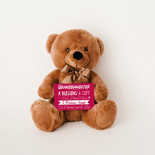 Load image into Gallery viewer, Granddaughter a Blessing Teddy Bear with Message Card, PRICE INCLUDES FREE SHIPPING