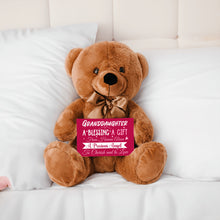 Load image into Gallery viewer, Granddaughter a Blessing Teddy Bear with Message Card, PRICE INCLUDES FREE SHIPPING