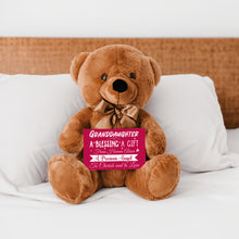 Load image into Gallery viewer, Granddaughter a Blessing Teddy Bear with Message Card, PRICE INCLUDES FREE SHIPPING