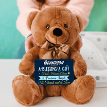 Load image into Gallery viewer, Grandson a Blessing Teddy Bear with Message Card, PRICE INCLUDES FREE SHIPPING