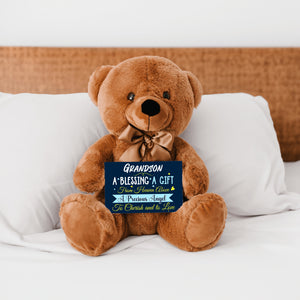 Grandson a Blessing Teddy Bear with Message Card, PRICE INCLUDES FREE SHIPPING