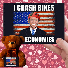 Load image into Gallery viewer, I Crash Bikes Teddy Bear with Message Cards, PRICE INCLUDES FREE SHIPPING
