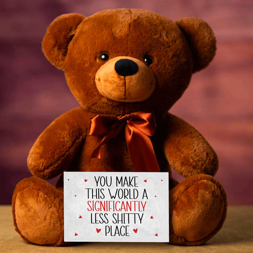 Less Shitty Teddy Bear with Message Card, PRICE INCLUDES FREE SHIPPING