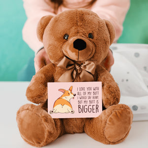 I Love You With All My Butt Teddy Bear with Message Card, PRICE INCLUDES FREE SHIPPING