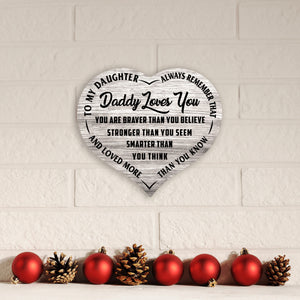 Daddy Loves You -  Heart Wooden Canvas - PRICE INCLUDES FREE SHIPPING