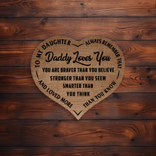 Load image into Gallery viewer, Daddy Loves You - Brown Heart Wooden Canvas - PRICE INCLUDES FREE SHIPPING