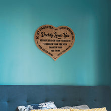 Load image into Gallery viewer, Daddy Loves You - Brown Heart Wooden Canvas - PRICE INCLUDES FREE SHIPPING