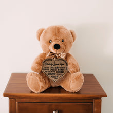 Load image into Gallery viewer, Teddy Bear - Precious Daughter Heart Brown Wooden Sign - PRICE INCLUDES FREE SHIPPING