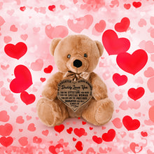 Load image into Gallery viewer, Teddy Bear - Precious Daughter Heart Brown Wooden Sign - PRICE INCLUDES FREE SHIPPING