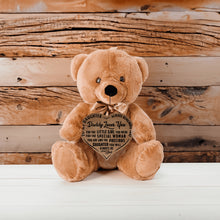 Load image into Gallery viewer, Teddy Bear - Precious Daughter Heart Brown Wooden Sign - PRICE INCLUDES FREE SHIPPING