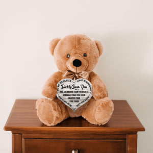 Daddy Loves You - Teddy Bear Heart Wooden Sign - PRICE INCLUDES FREE SHIPPING