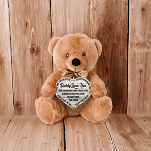 Daddy Loves You - Teddy Bear Heart Wooden Sign - PRICE INCLUDES FREE SHIPPING