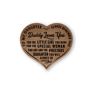 Precious Daughter - Brown Heart Wooden Canvas - PRICE INCLUDES FREE SHIPPING