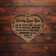 Load image into Gallery viewer, Precious Daughter - Brown Heart Wooden Canvas - PRICE INCLUDES FREE SHIPPING