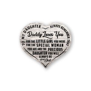 Precious Daughter - Heart Wooden Canvas - PRICE INCLUDES FREE SHIPPING