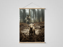 Load image into Gallery viewer, Jesus Running After a Lost Lamb - Hanging Canvas - PRICE INCLUDES FREE SHIPPING