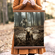 Load image into Gallery viewer, Jesus Running After a Lost Lamb - Hanging Canvas - PRICE INCLUDES FREE SHIPPING