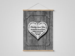Daddy Loves You - Hanging Canvas - PRICE INCLUDES FREE SHIPPING