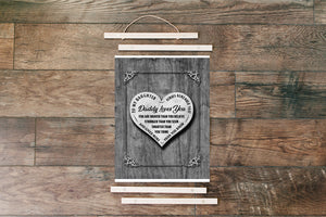 Daddy Loves You - Hanging Canvas - PRICE INCLUDES FREE SHIPPING