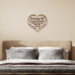 Daddy Loves You -  Brown Heart - PRICE INCLUDES FREE SHIPPING