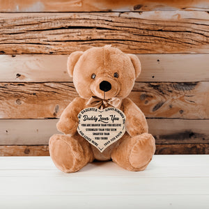 Teddy Bear - Daddy Loves You - Heart Sign - PRICE INCLUDES FREE SHIPPING