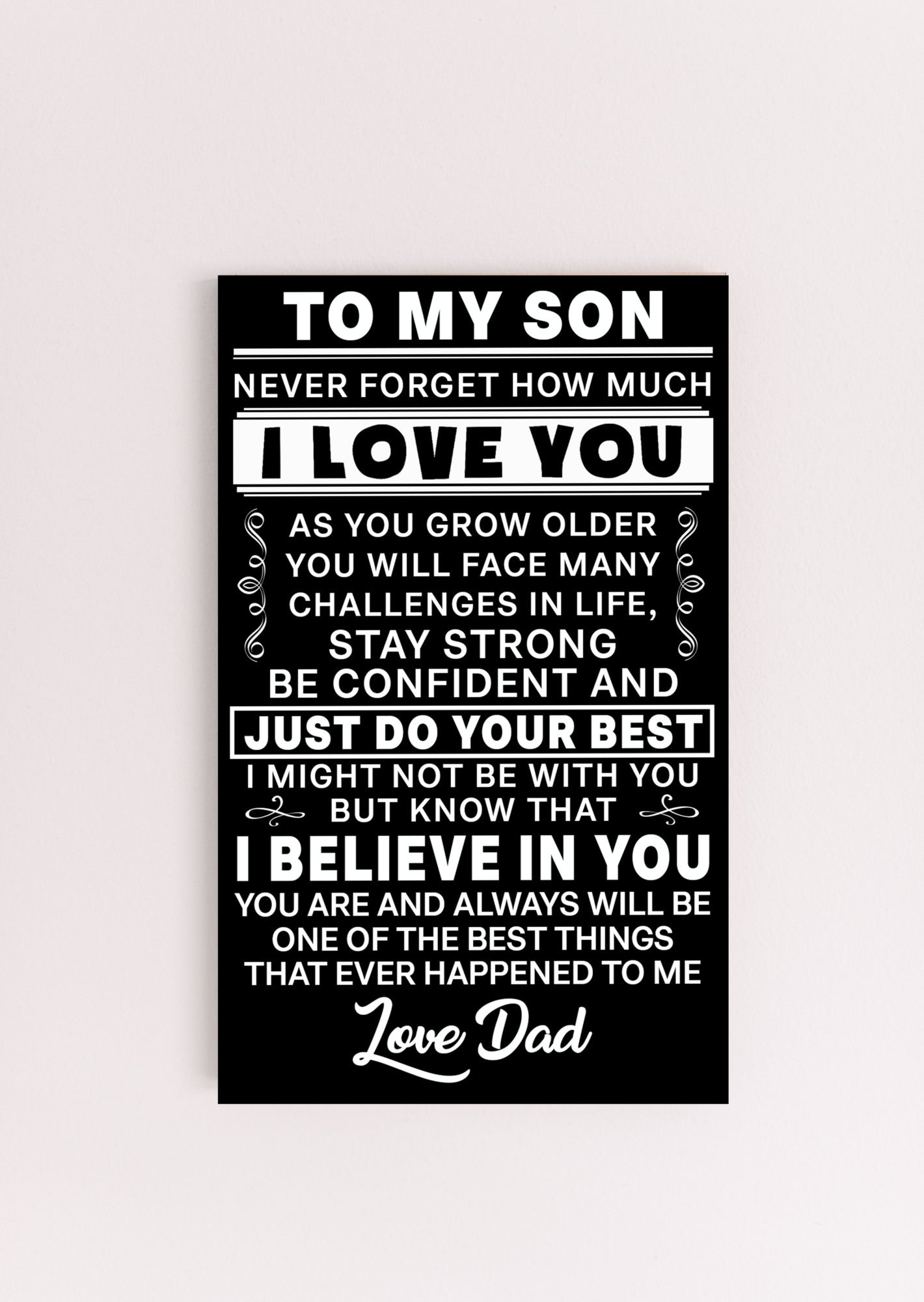 To My Son - As You Grow Older - PRICE INCLUDES FREE SHIPPING
