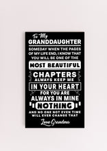 Load image into Gallery viewer, To My Granddaughter - Always Keep Me In Your Heart - Love Grandma - PRICE INCLUDES FREE SHIPPING