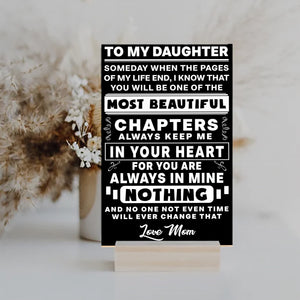 To My Daughter - Always Keep Me In Your Heart - Love Mom - PRICE INCLUDES FREE SHIPPING