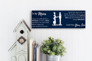 To My Mom - No Matter Where I Go In Life - PRICE INCLUDES FREE SHIPPING