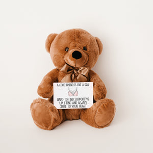 A Good Friend Is Like a Bra Teddy Bear with Message Card