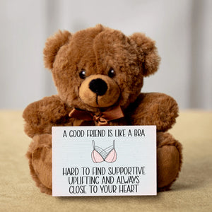 A Good Friend Is Like a Bra Teddy Bear with Message Card