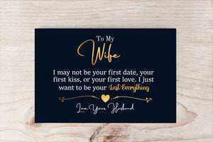 To My Wife - Last Everything - Canvas Message Card With Sunflower Necklace - PRICE INCLUDES FREE SHIPPING