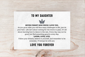 To My Daughter Message Card Canvas And Dreamcatcher Bracelet Gift Set - PRICE INCLUDES FREE SHIPPING