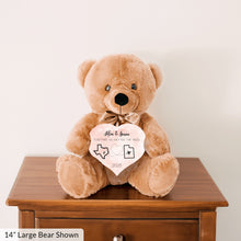 Load image into Gallery viewer, Together No Matter The Miles Teddy Bear with Heart Sign