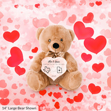 Load image into Gallery viewer, Together No Matter The Miles Teddy Bear with Heart Sign