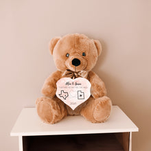 Load image into Gallery viewer, Together No Matter The Miles Teddy Bear with Heart Sign