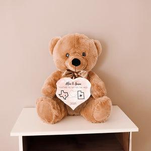 Together No Matter The Miles Teddy Bear with Heart Sign