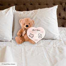 Load image into Gallery viewer, Together No Matter The Miles Teddy Bear with Heart Sign