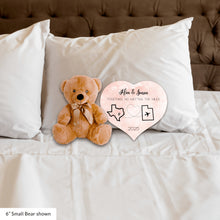 Load image into Gallery viewer, Together No Matter The Miles Teddy Bear with Heart Sign