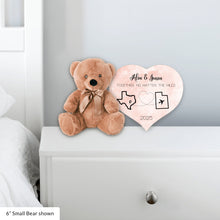 Load image into Gallery viewer, Together No Matter The Miles Teddy Bear with Heart Sign