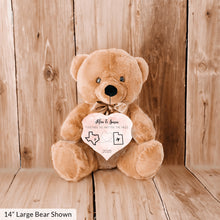 Load image into Gallery viewer, Together No Matter The Miles Teddy Bear with Heart Sign