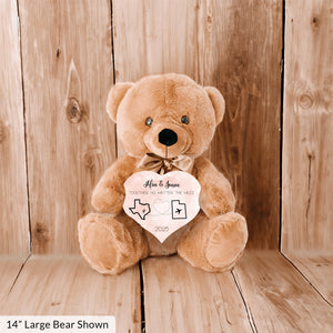 Together No Matter The Miles Teddy Bear with Heart Sign